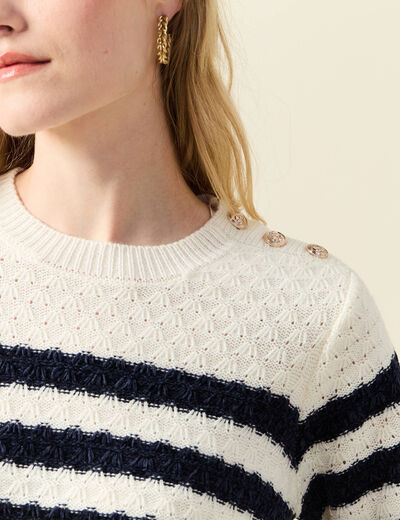 Pull manches longues bleu marine femme