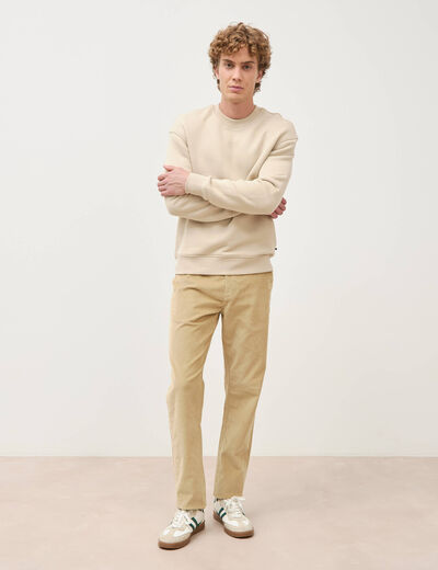 Pantalon straight velours longueur 32 beige homme