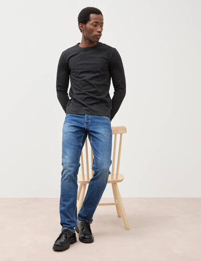 Jeans straight 5 poches denim stone homme