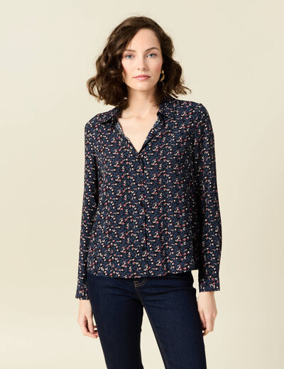 Chemise manches longues noir femme