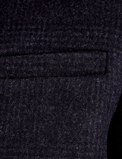 Pardessus droit boutonné gris foncé homme