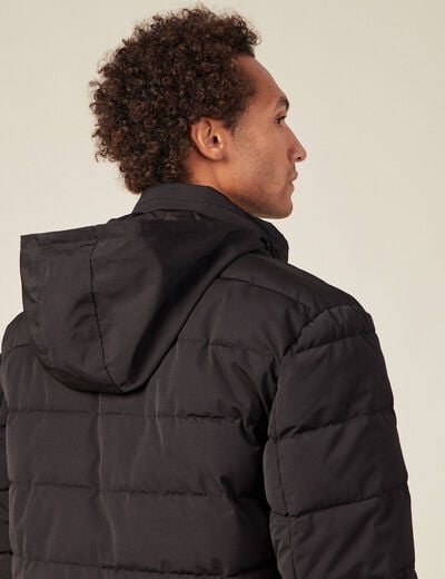 Doudoune à capuche cachée noir homme