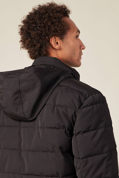 Doudoune à capuche cachée noir homme