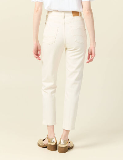 Jeans mom 7/8ème ecru femme