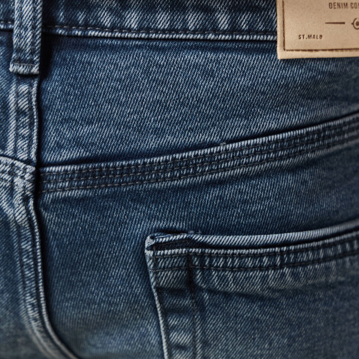 Jeans straight 5 poches denim blue black homme