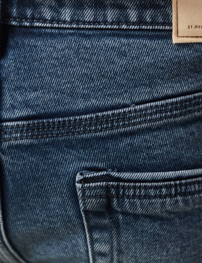 Jeans straight 5 poches denim blue black homme