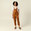 Salopette fluide boutonnée camel femme