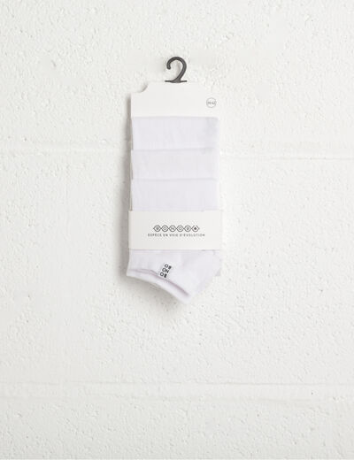 Lot 3 paires chaussettes blanc homme
