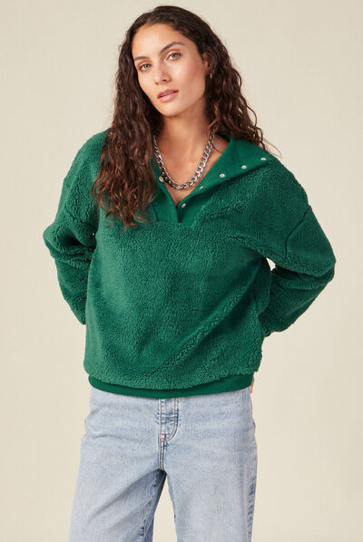 Sweat éco-responsable vert femme
