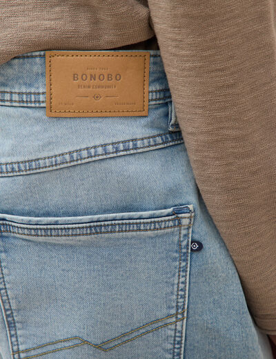 Bermuda en jeans denim bleach homme