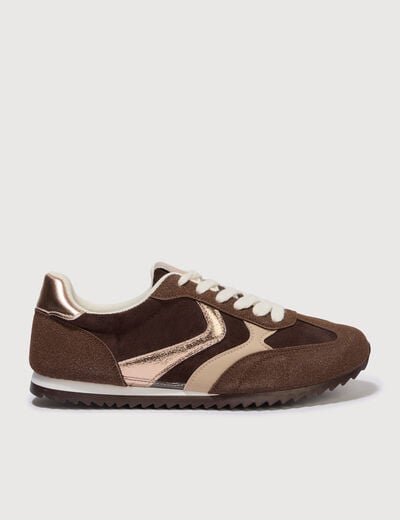 Basket marron fonc&eacute; femme