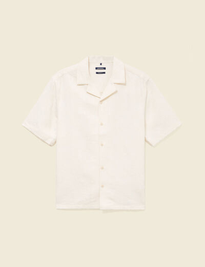 Chemise boyfriend manches courtes ecru homme