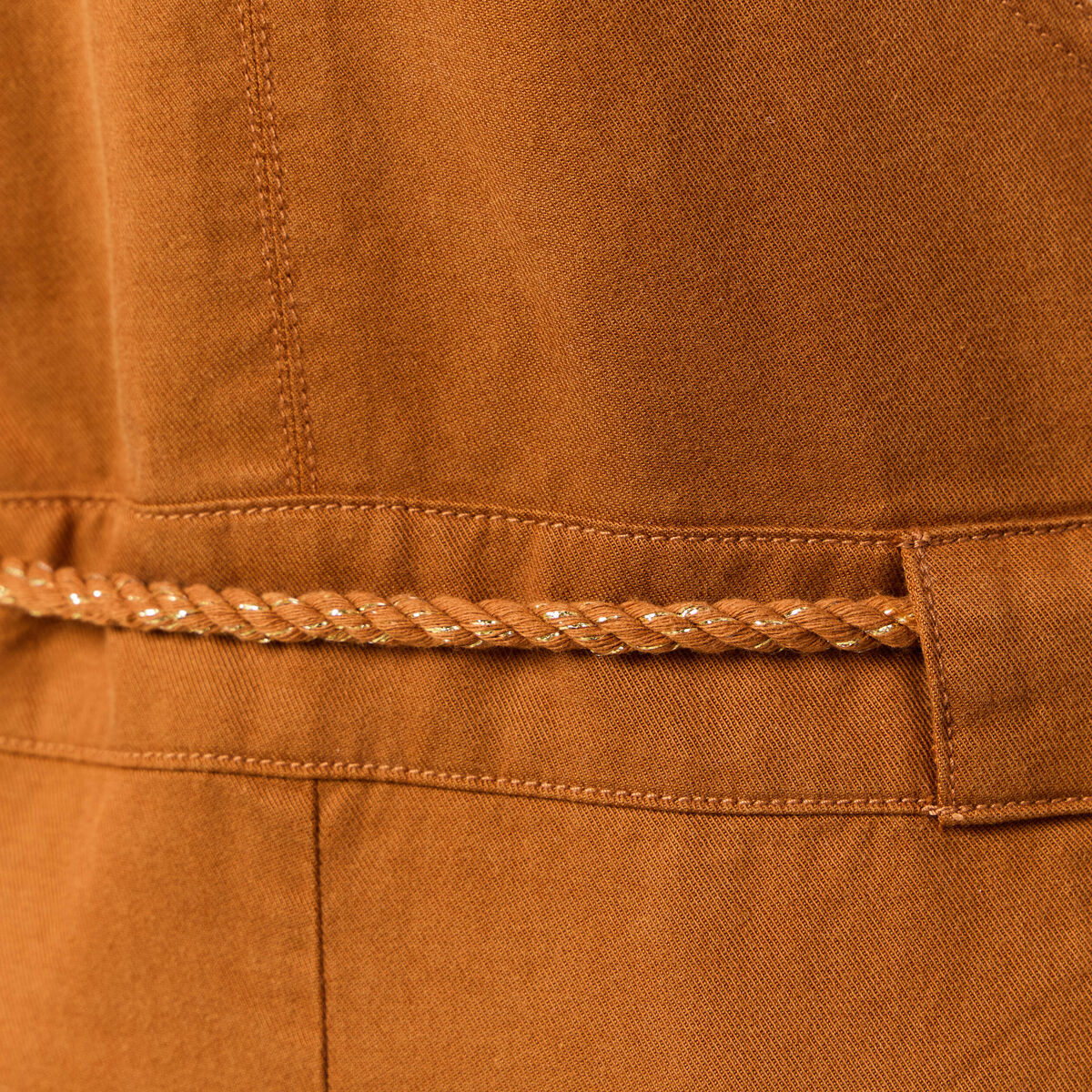 Salopette fluide boutonnée camel femme