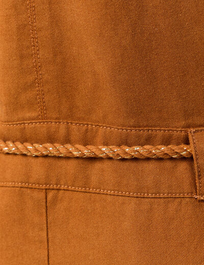 Salopette fluide boutonnée camel femme
