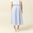 Jupe longue évasée en coton bleu ciel femme