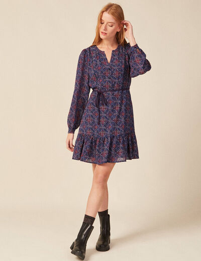 Robe patineuse éco-responsable bleu marine femme