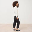 Blouse ajour&eacute;e col rond manches longues ecru femme