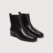 Bottines en cuir noir femme