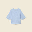Pull col v manches 3/4 bleu ciel femme