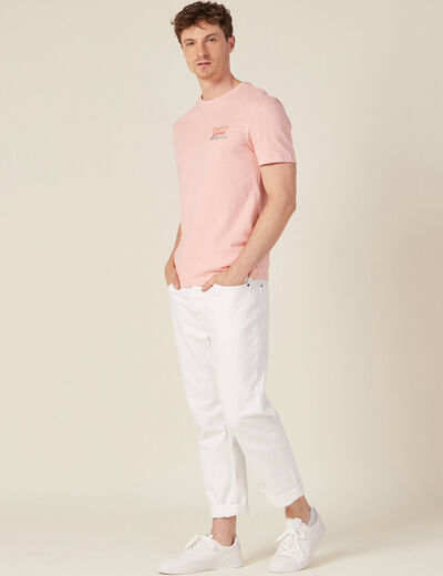 T-shirt manches courtes rose saumon homme