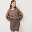 Mini-jupe droite courte marron femme