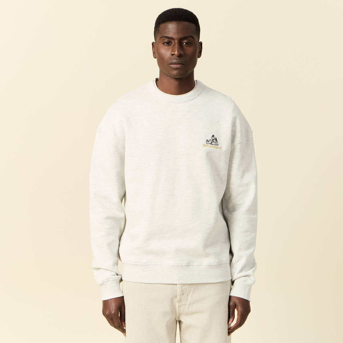 Sweat manches longues gris homme