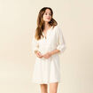 Robe évasée manches 3/4 ecru femme