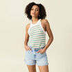 D&eacute;bardeur tricot ajour&eacute; blanc femme