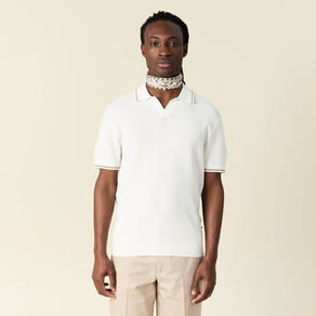 Polo manches courtes ecru homme