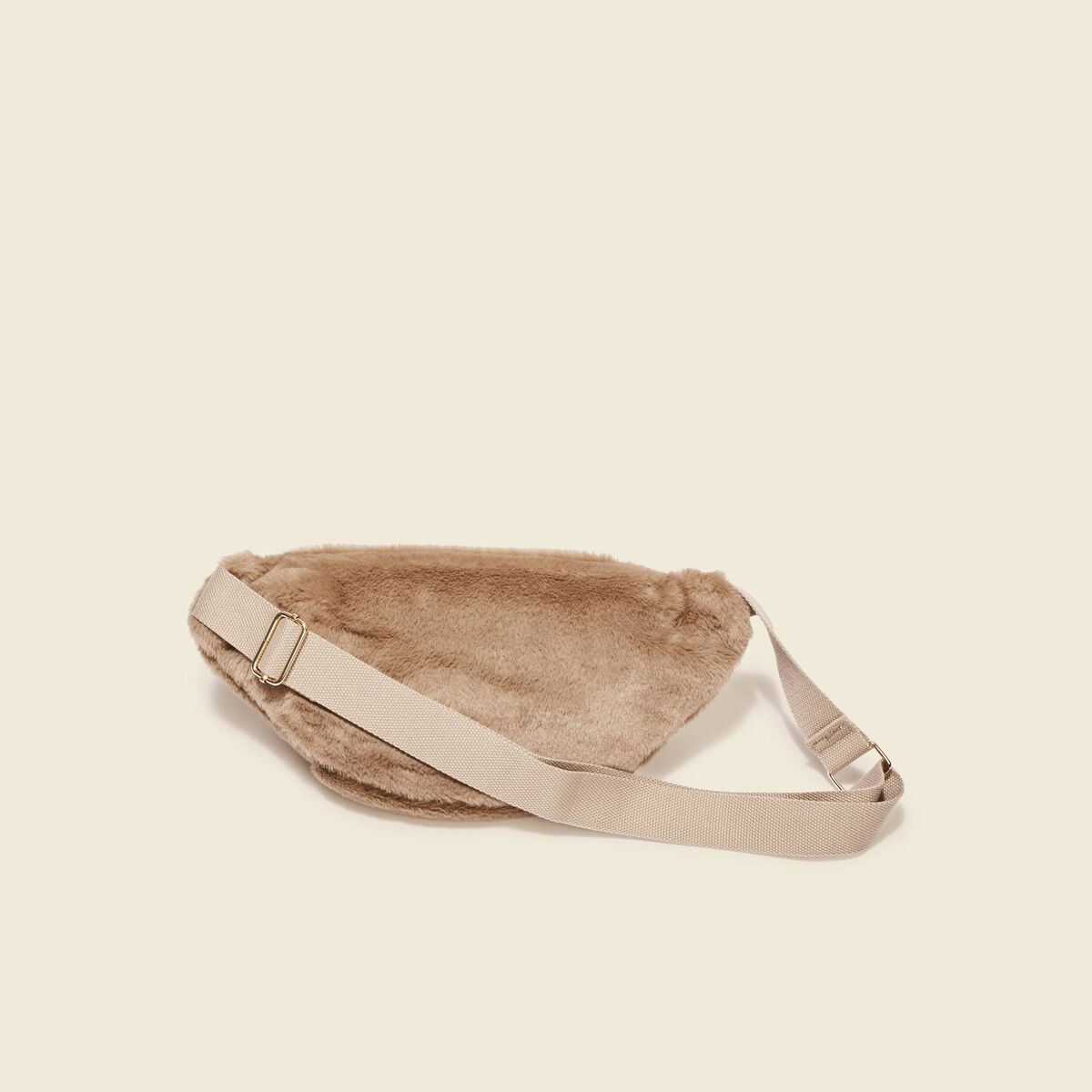 Sac banane en fausse fourrure marron clair femme