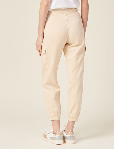 Pantalon éco-responsable creme femme