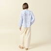 Chemise en coton col V manches longues bleu gris femme