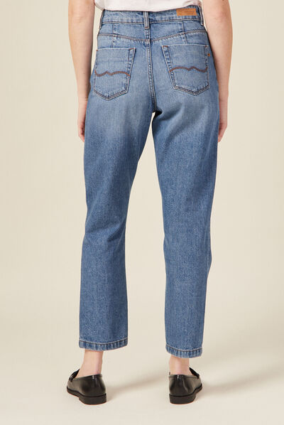 Jeans straight denim used femme
