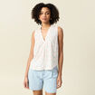 Blouse sans manches blanc femme