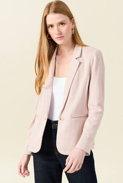 Veste blazer droite rose femme