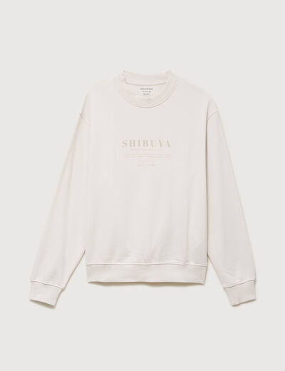 Sweat col rond manches longues gris clair homme