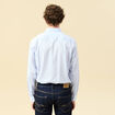 Chemise droite courte col italien bleu ciel homme