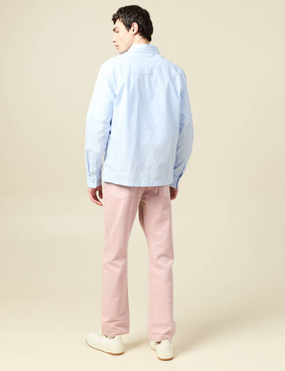 Chemise en coton manches longues bleu ciel homme