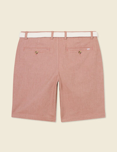Bermuda droit chino ceinture marron cognac homme
