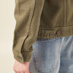 Blouson droit boutonné vert kaki homme