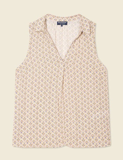 Blouse sans manches blanc femme