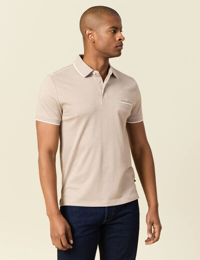 Polo manches courtes taupe homme