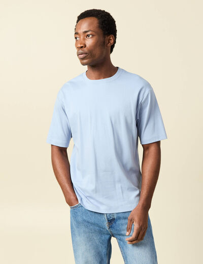 T-shirt manches courtes bleu gris homme
