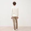 Pull manches longues col rond ecru homme