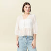 Chemise cintrée courte manches 3/4 ecru femme