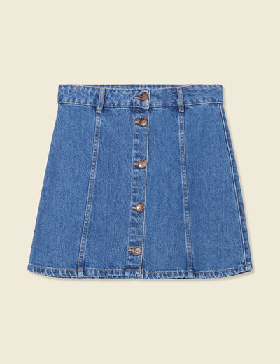 Jupe trapèze en jean denim stone femme