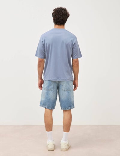 T-shirt manches courtes bleu gris homme
