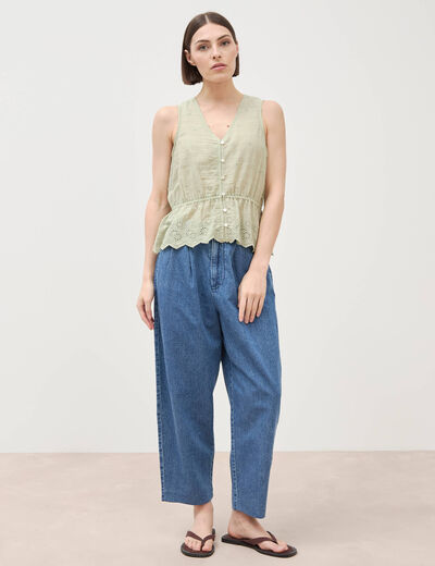 Jeans slouchy taille haute denim used femme