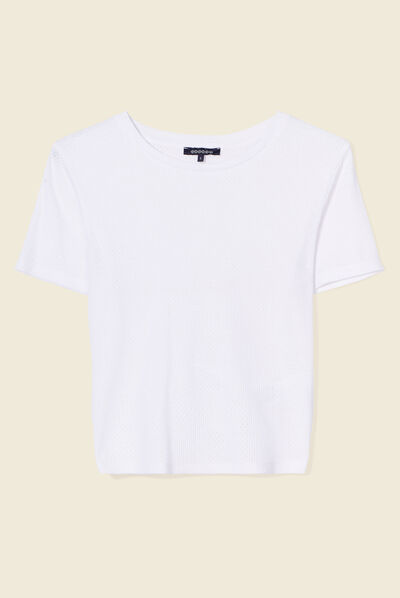 T-shirt manches courtes blanc femme