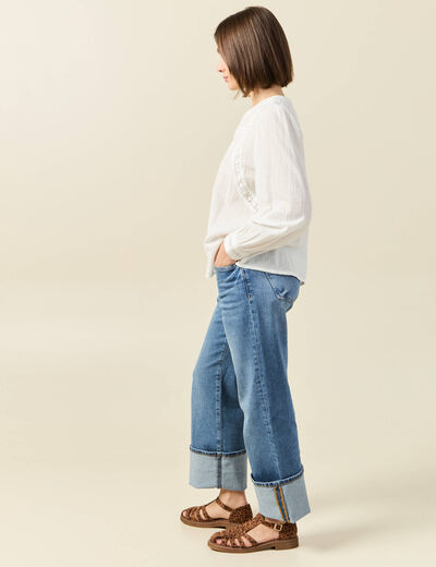 Blouse manches longues blanc femme